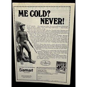 Damart Thermolactyl Print Ad Vintage 1982 Thermal Underwear Hunter Winter